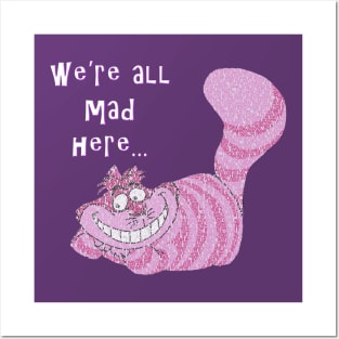 We're All Mad Here word portrait Posters and Art